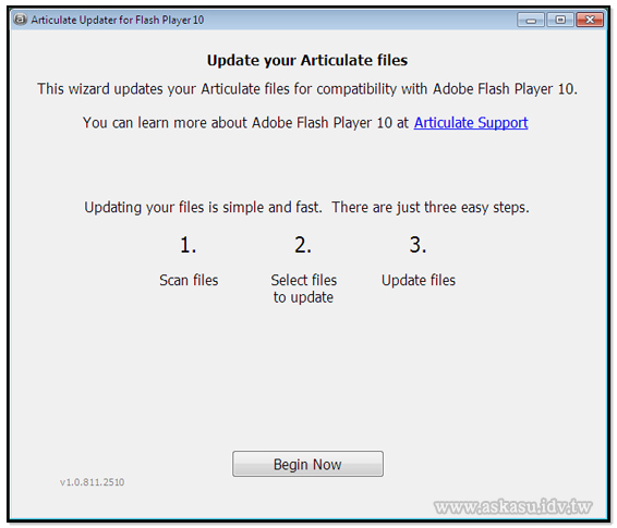 Articulate Updater for Flash Player 10