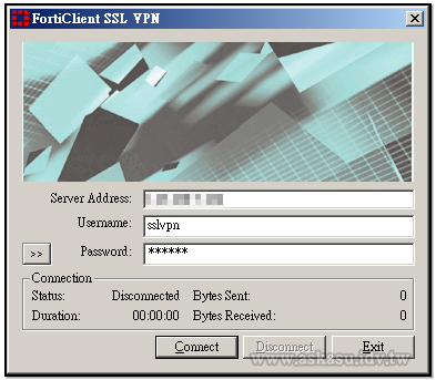 SSL VPN Clinet 撥接畫面